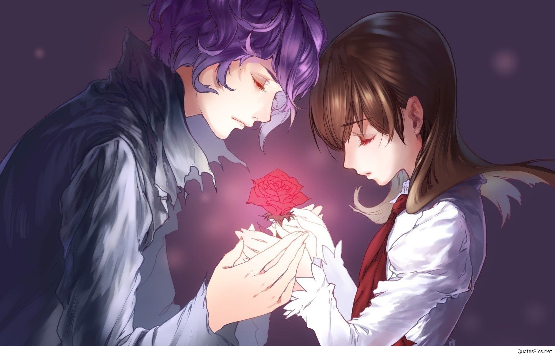 Coppia anime con rosa rossa, 1920x1230 WUXGA, Laptop