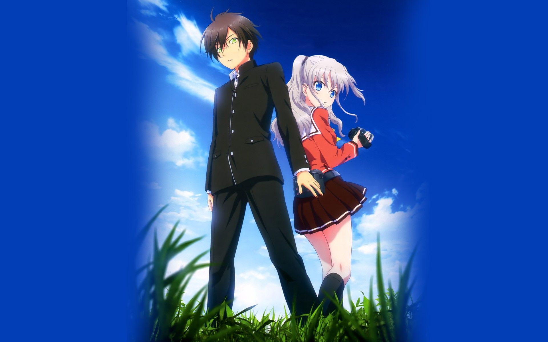 Coppia anime, cielo blu, erba, 1920x1200 Full HD+ WUXGA, iMac