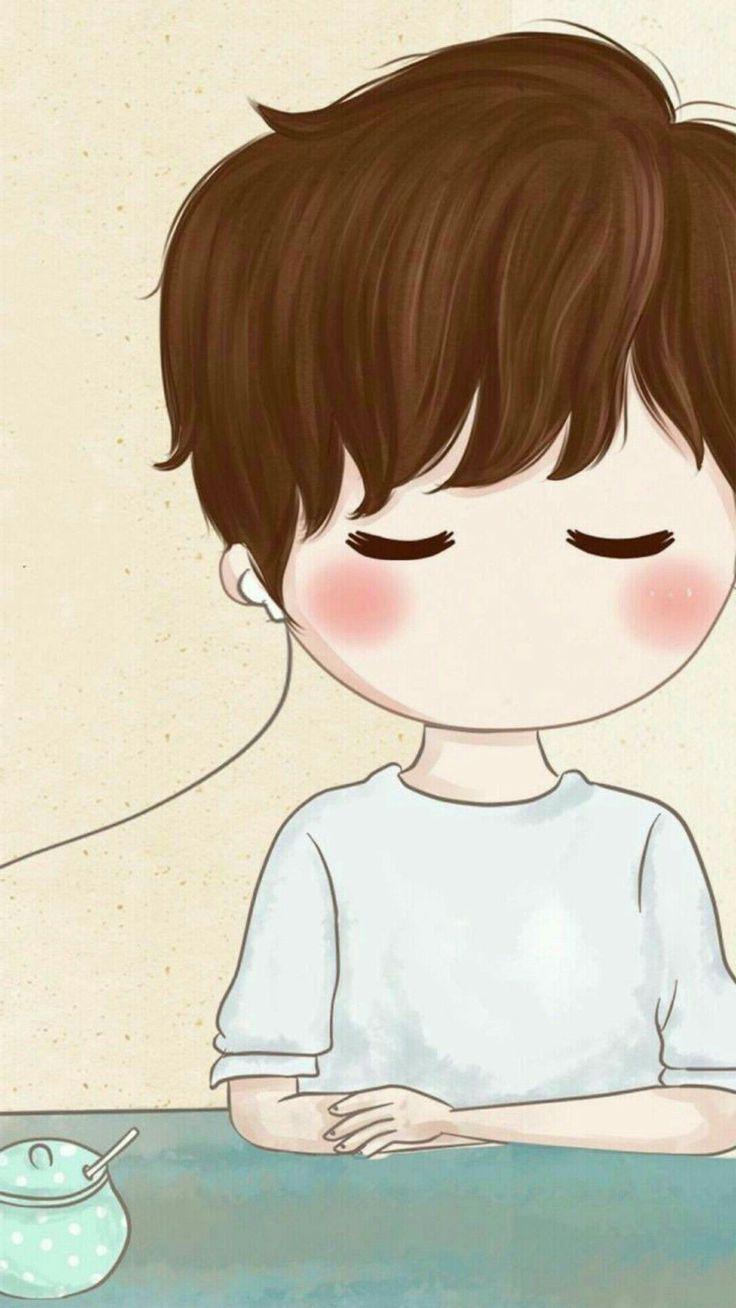 Ragazzo cartone animato auricolare, 736x1308 Verticale, Mobile