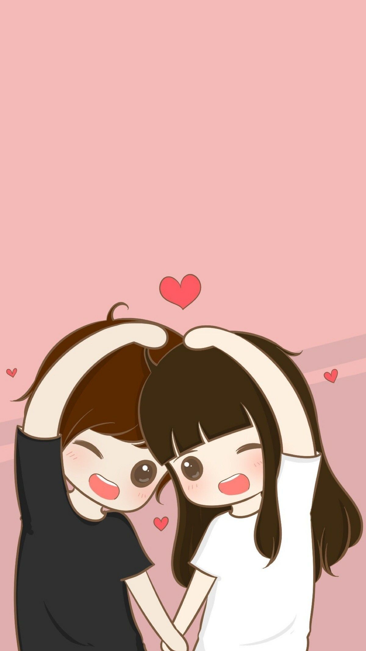 Coppia chibi cuore rosa, 1200x2131 Verticale, Xiaomi