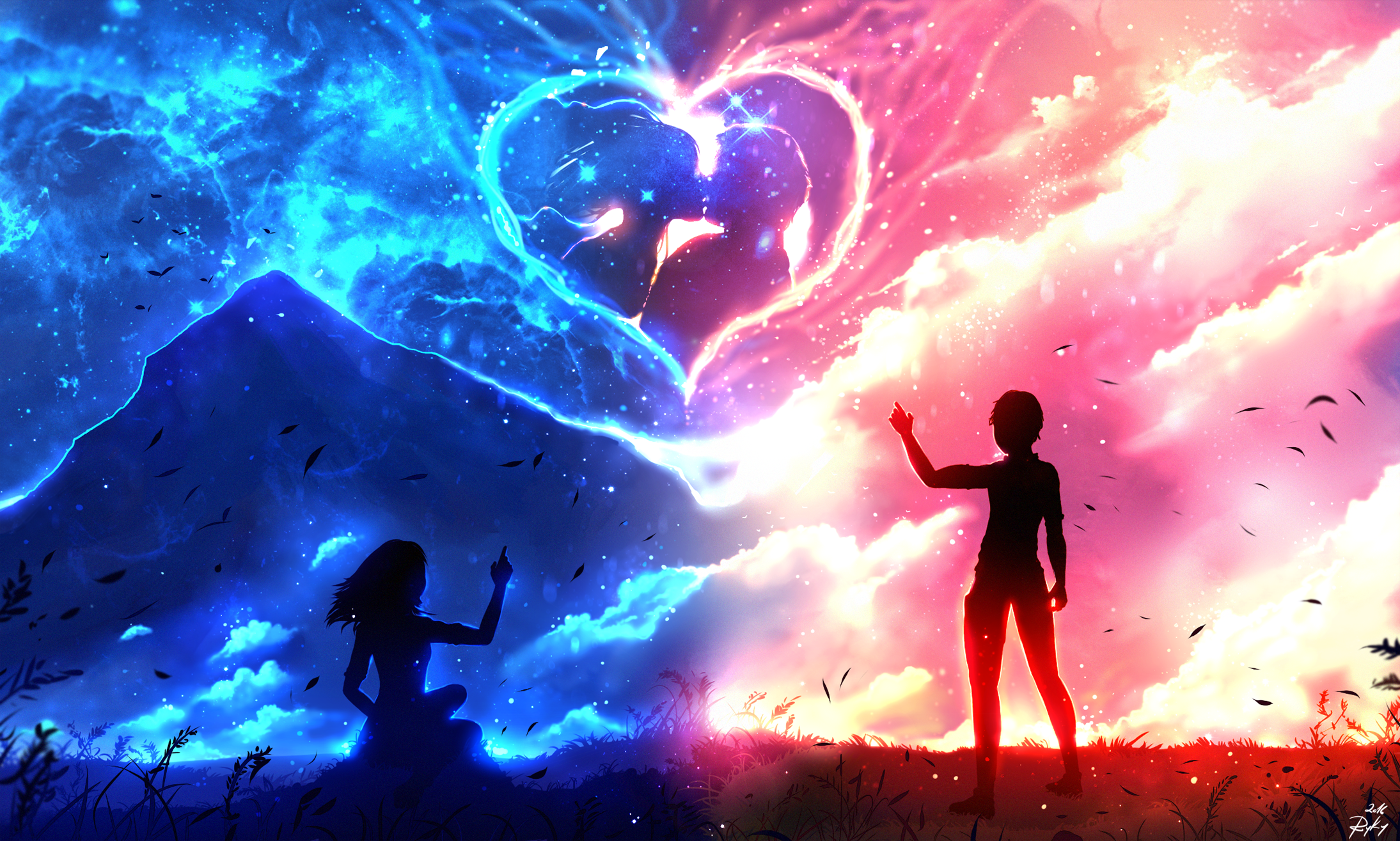 Coppia anime silhouette cuore, 2189x1315 Hi-Res, iMac