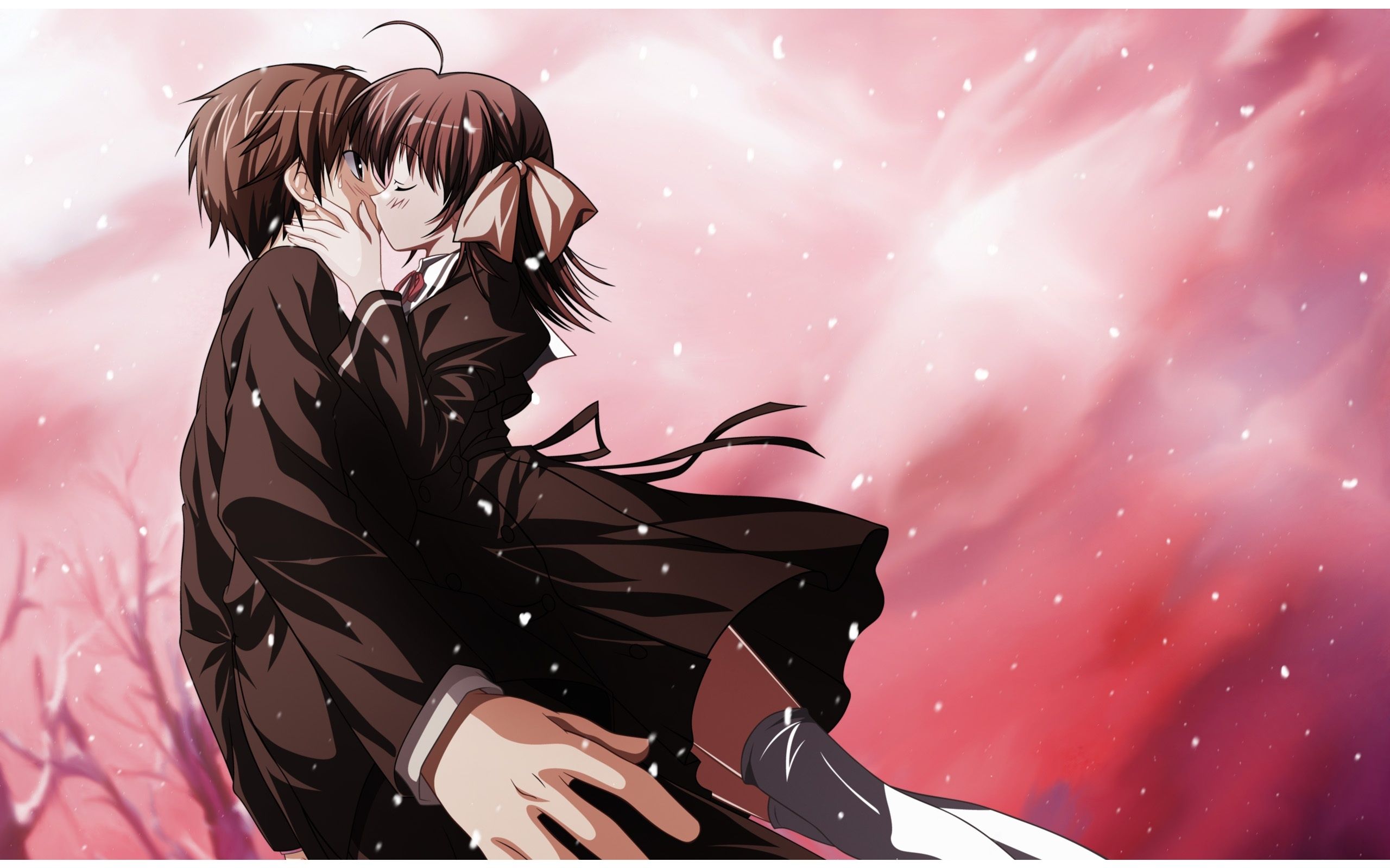 Coppia anime capelli grigi letto, 2048x1152 2K, iMac