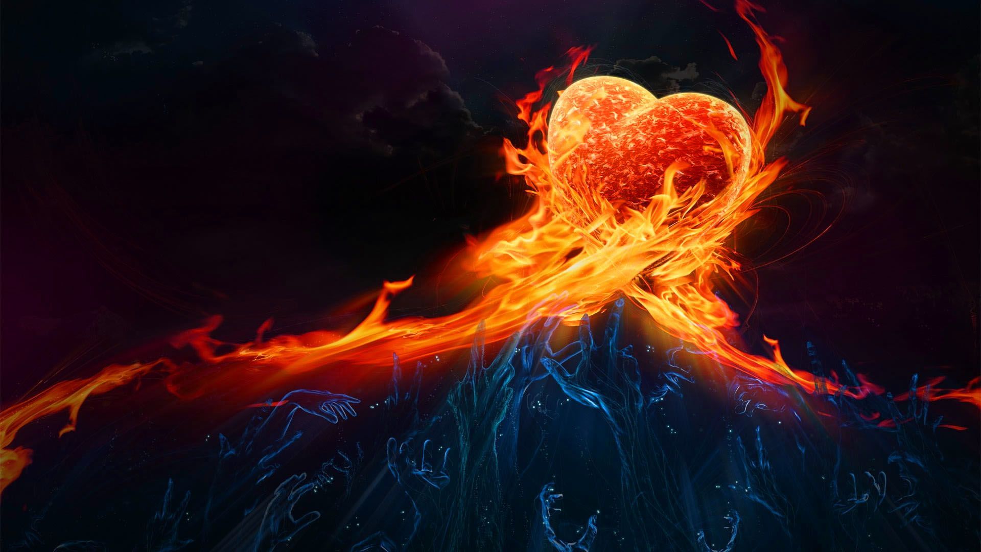 Coppia di fiamme abbracciate, 920x1252 Full HD Verticale, Smartphone