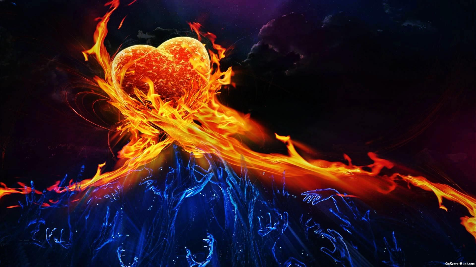 Coppia silhouette cuore di fuoco, 3840x2160 4K, Monitor 4K