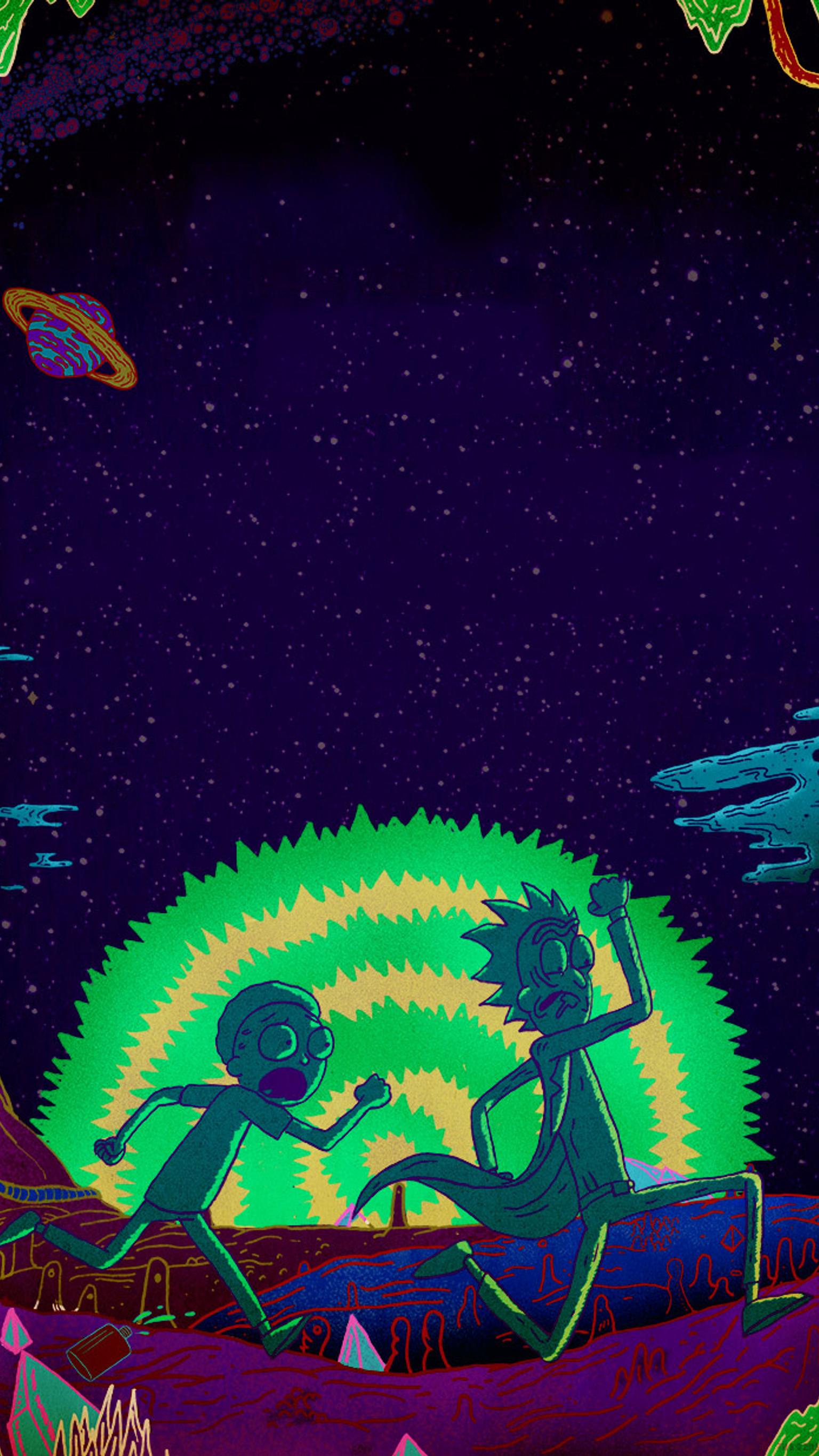 Rick e Morty nello spazio, 1536x2732 Verticale, Telefono