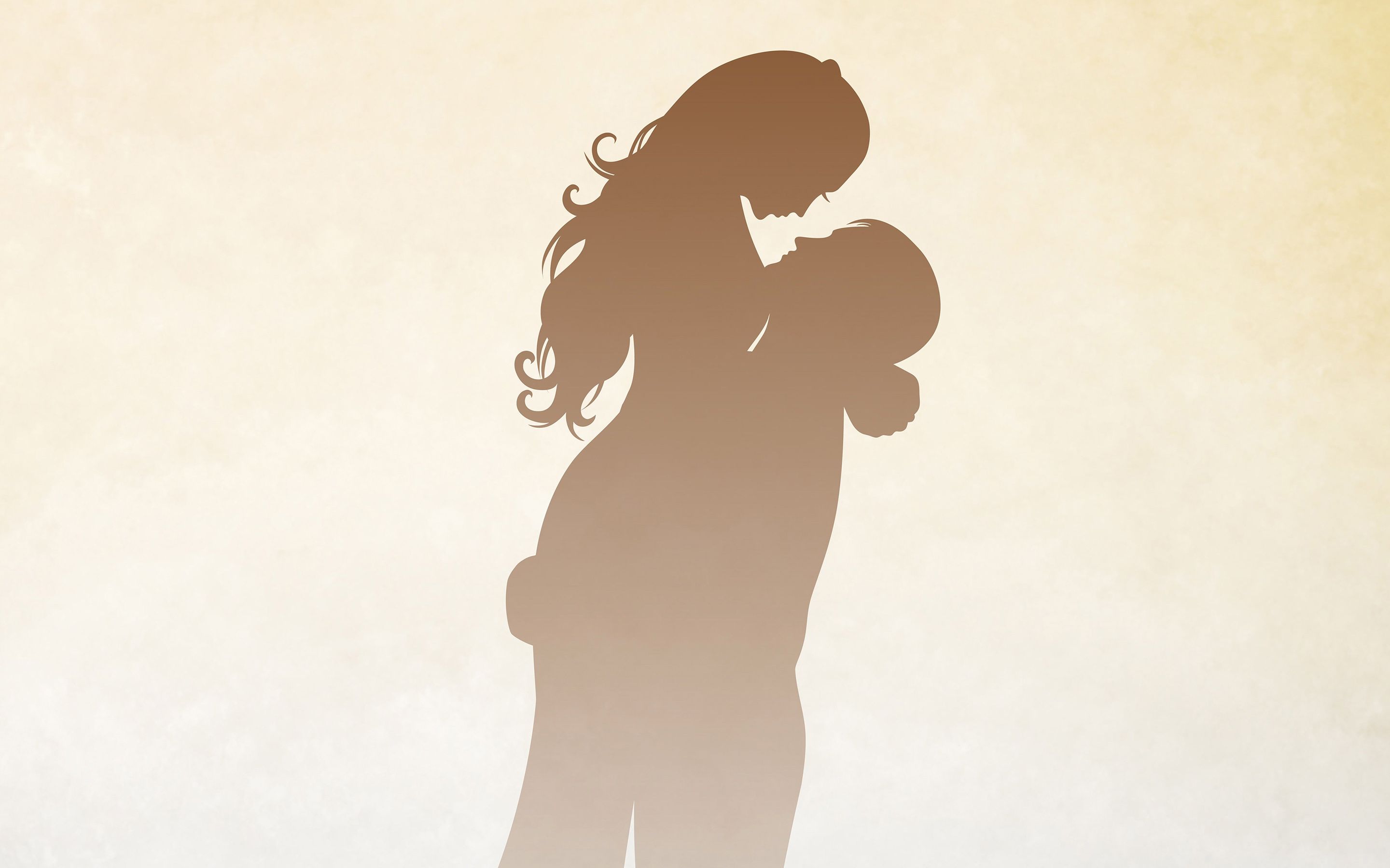 Silhouette coppia romantica abbraccio, 2880x1800 2K+, MacBook Pro