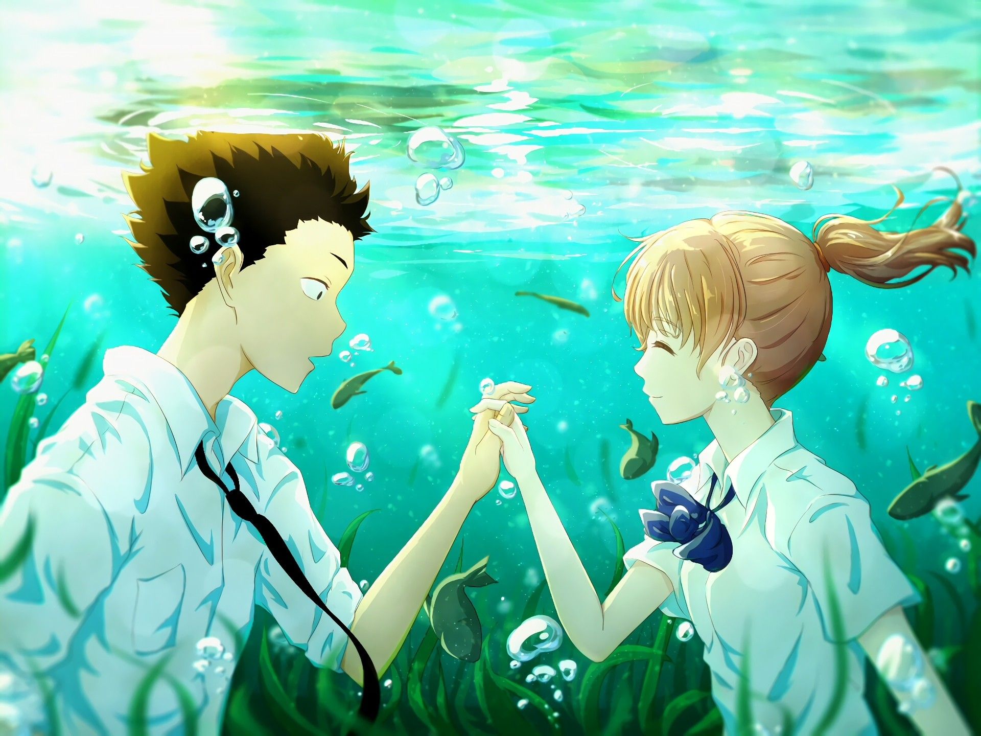 Coppia anime subacquea mani, 1920x1440 WUXGA, Laptop