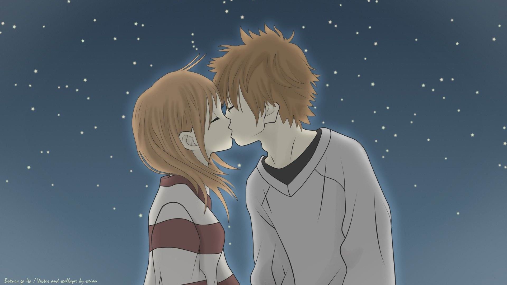 Coppia anime abbraccio notturno, 1920x1200 Full HD+, Laptop