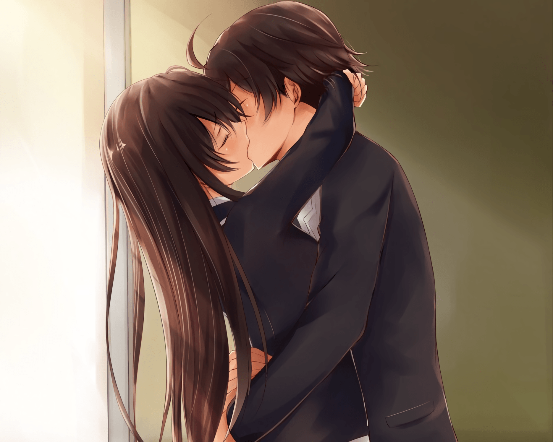 Coppia anime abbraccio pioggia, 1080x1561 Verticale, Android