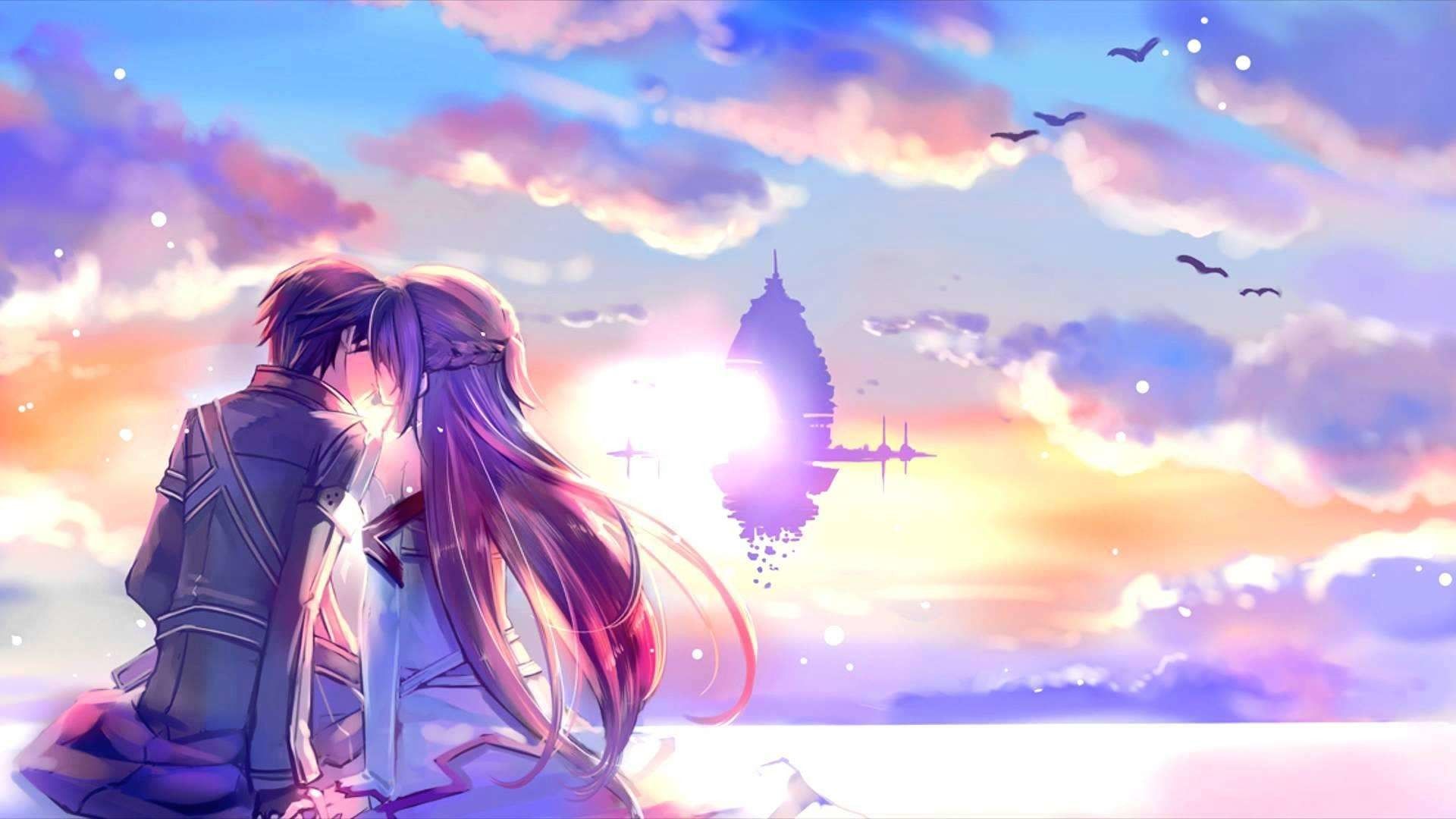 Coppia anime tramonto colorato, 1920x1080 Full HD, Desktop