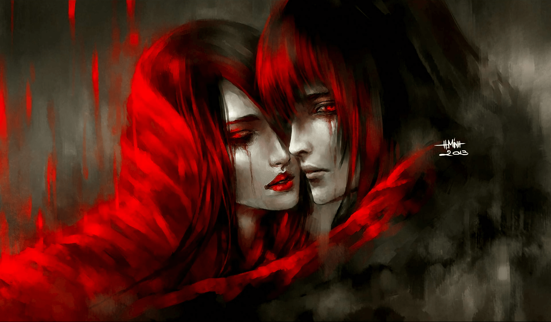 Coppia anime rossa malinconica, 1920x1122 Full HD, Laptop