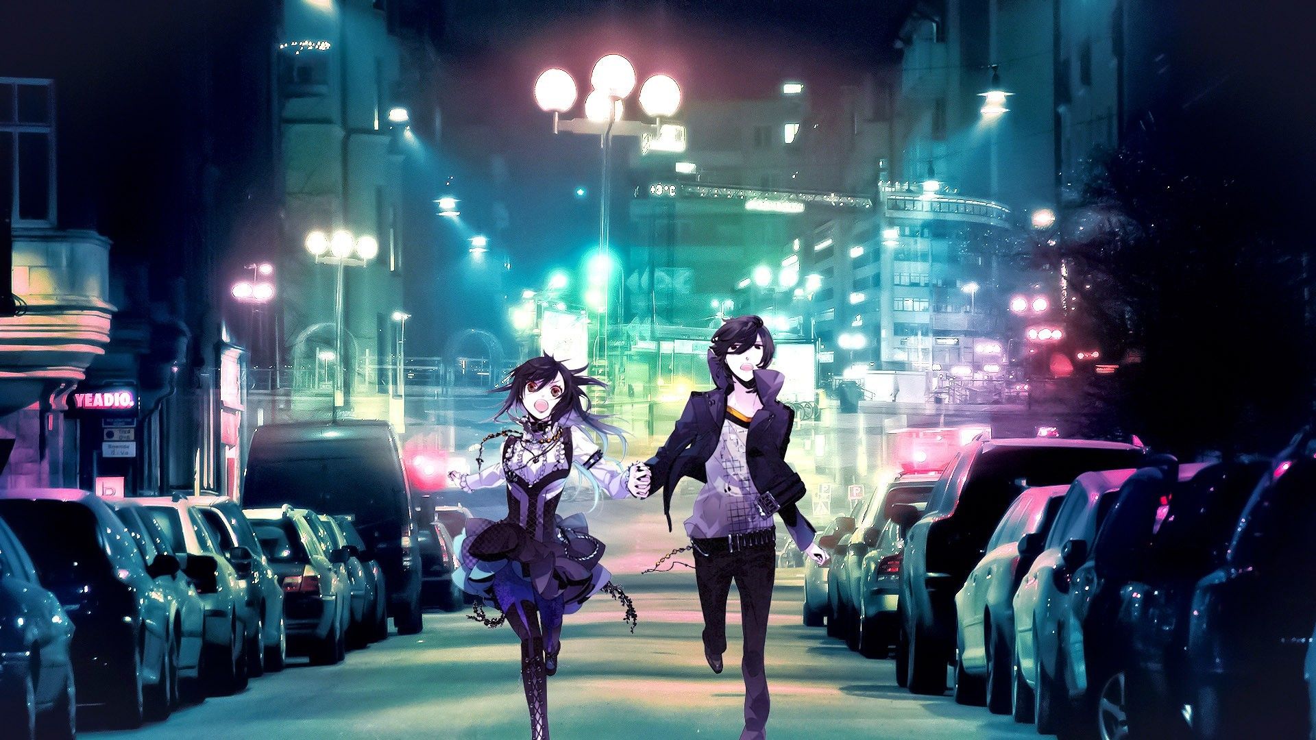 Coppia anime in strada notturna, 1920x1080 1080p, PC