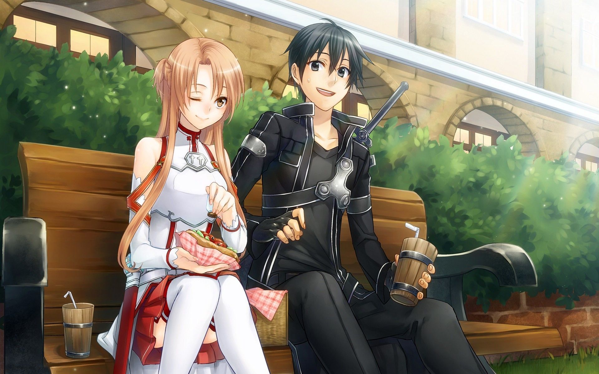 Kirito e Asuna, Sword Art Online, Kazuto Kirigaya, 1920x1200 Full HD+ WUXGA, Desktop