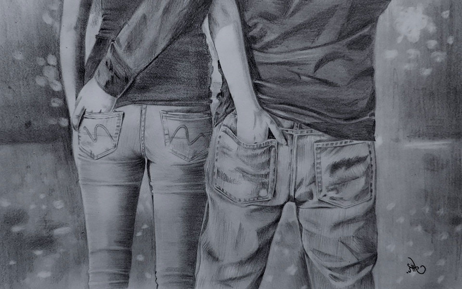 Disegno matita coppia abbracciata, 1920x1200 Full HD+ WUXGA, PC