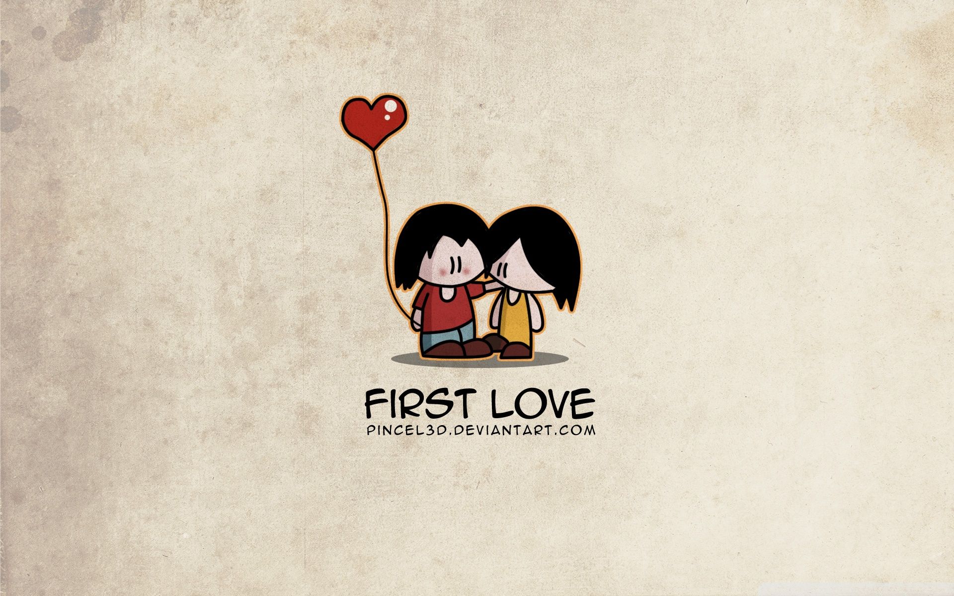 Coppia cartoon con palloncino cuore, 1920x1200 Full HD+ WUXGA, Laptop