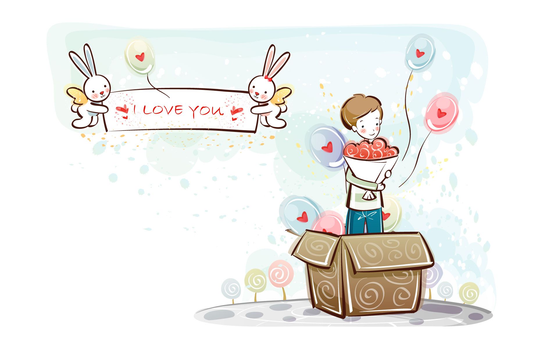 Coppia anime abbraccio rosa, 1257x629 HD, Desktop