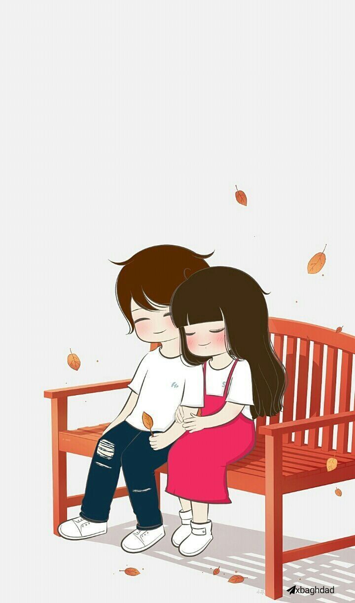 coppia cartoon che beve insieme, 736x1095 Full HD Verticale, iPhone