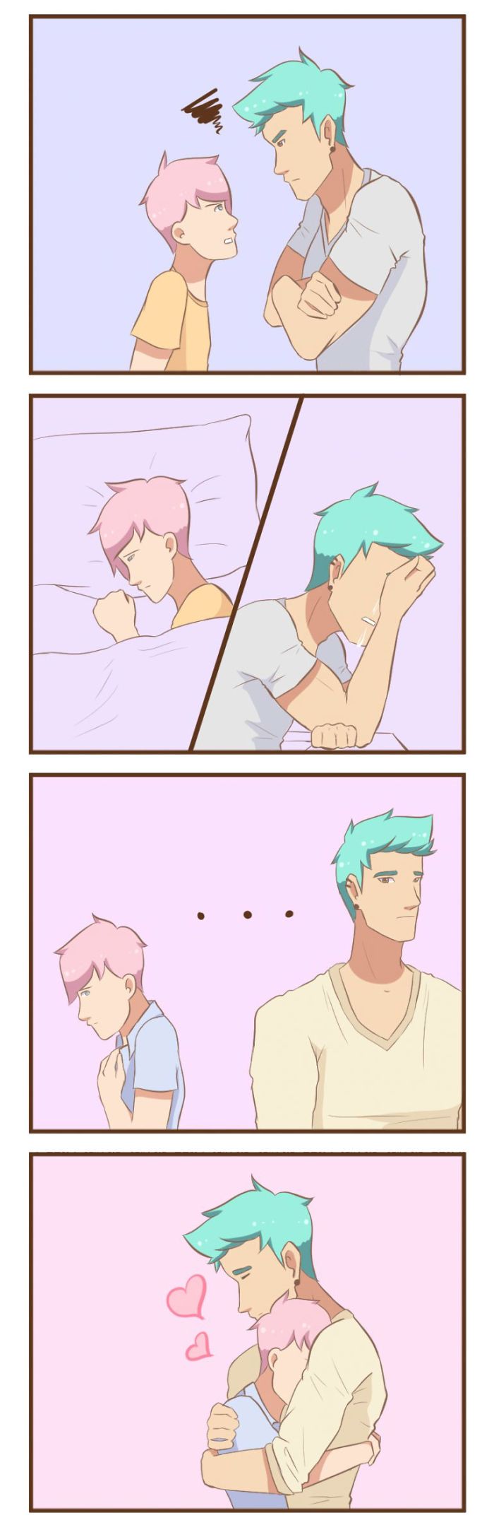 Fumetto coppia gay quotidianità, 700x2144 Full HD Verticale, Smartphone