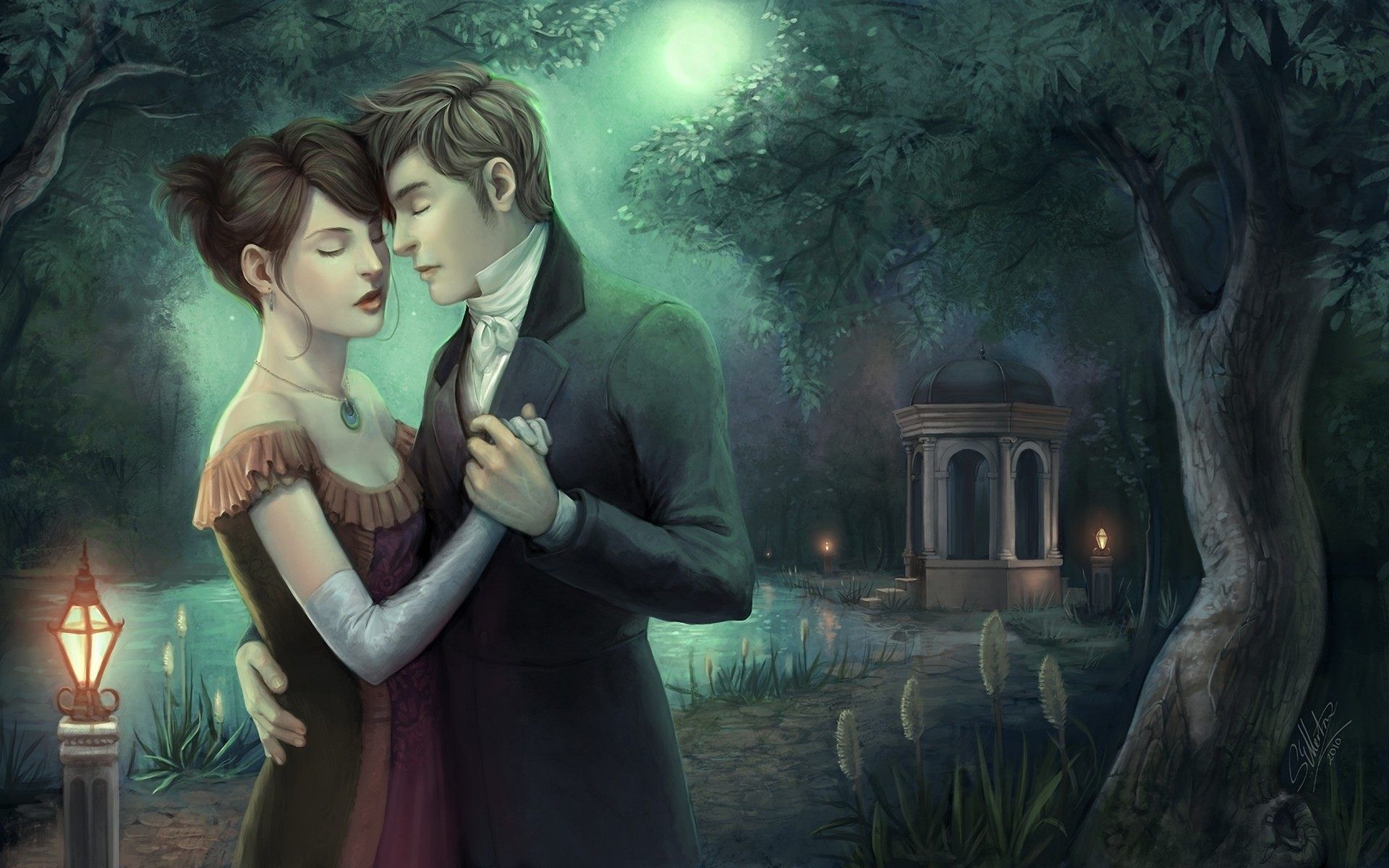 Coppia bambole romantica notturna, 1920x1200 WUXGA, Desktop