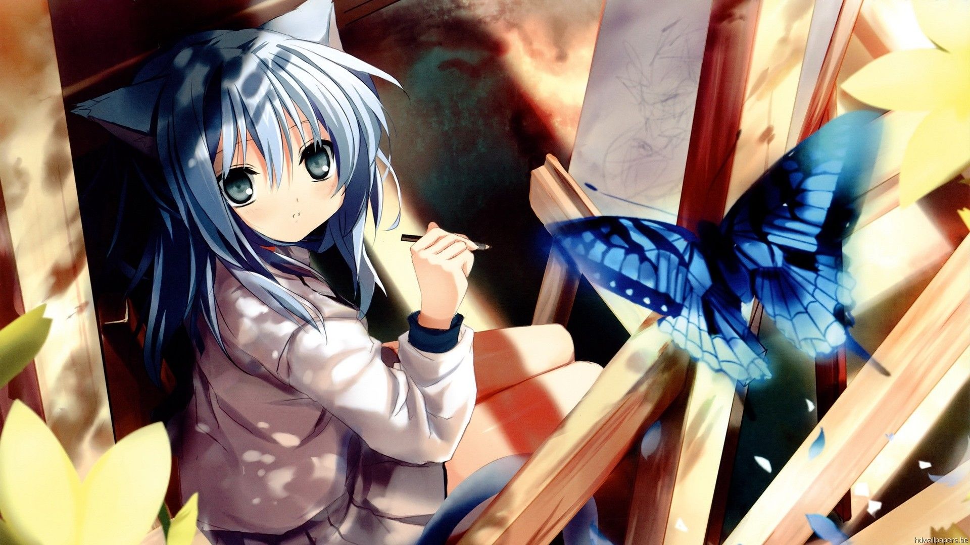 Coppia anime scuola treno, 1920x1080 Full HD, Desktop