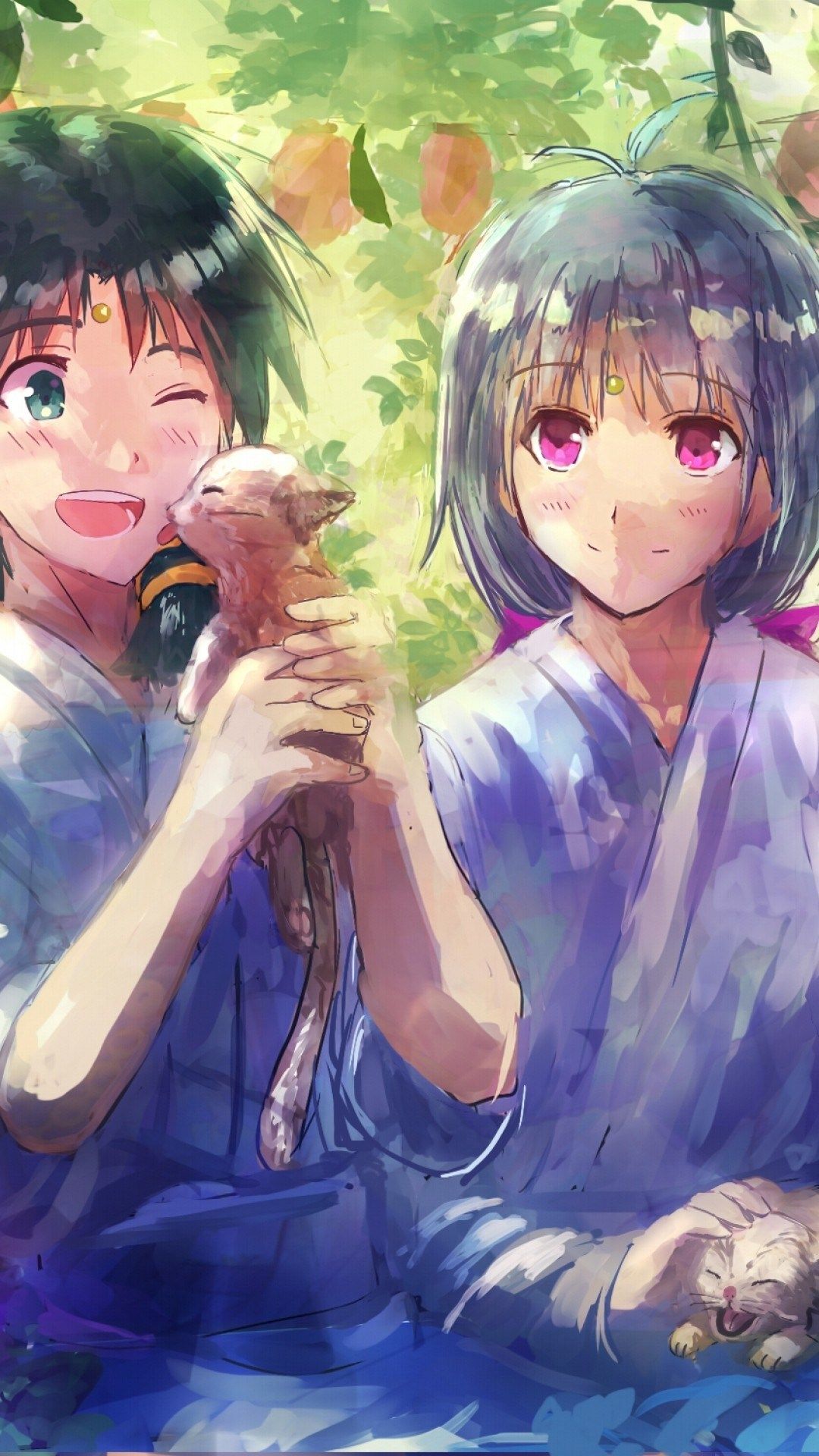 Coppia anime lupi sakura, 2560x1440 1440p, Desktop