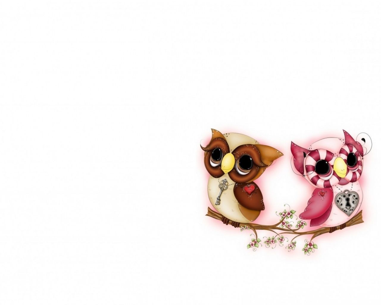 Due gufi coppia carina, 1280x1024 HD, Desktop