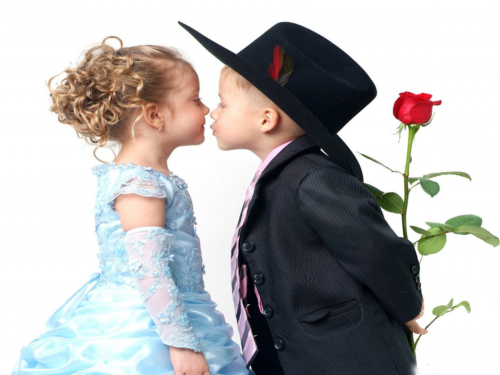Bambini vestiti eleganti con rosa, 1600x1200 900p, PC
