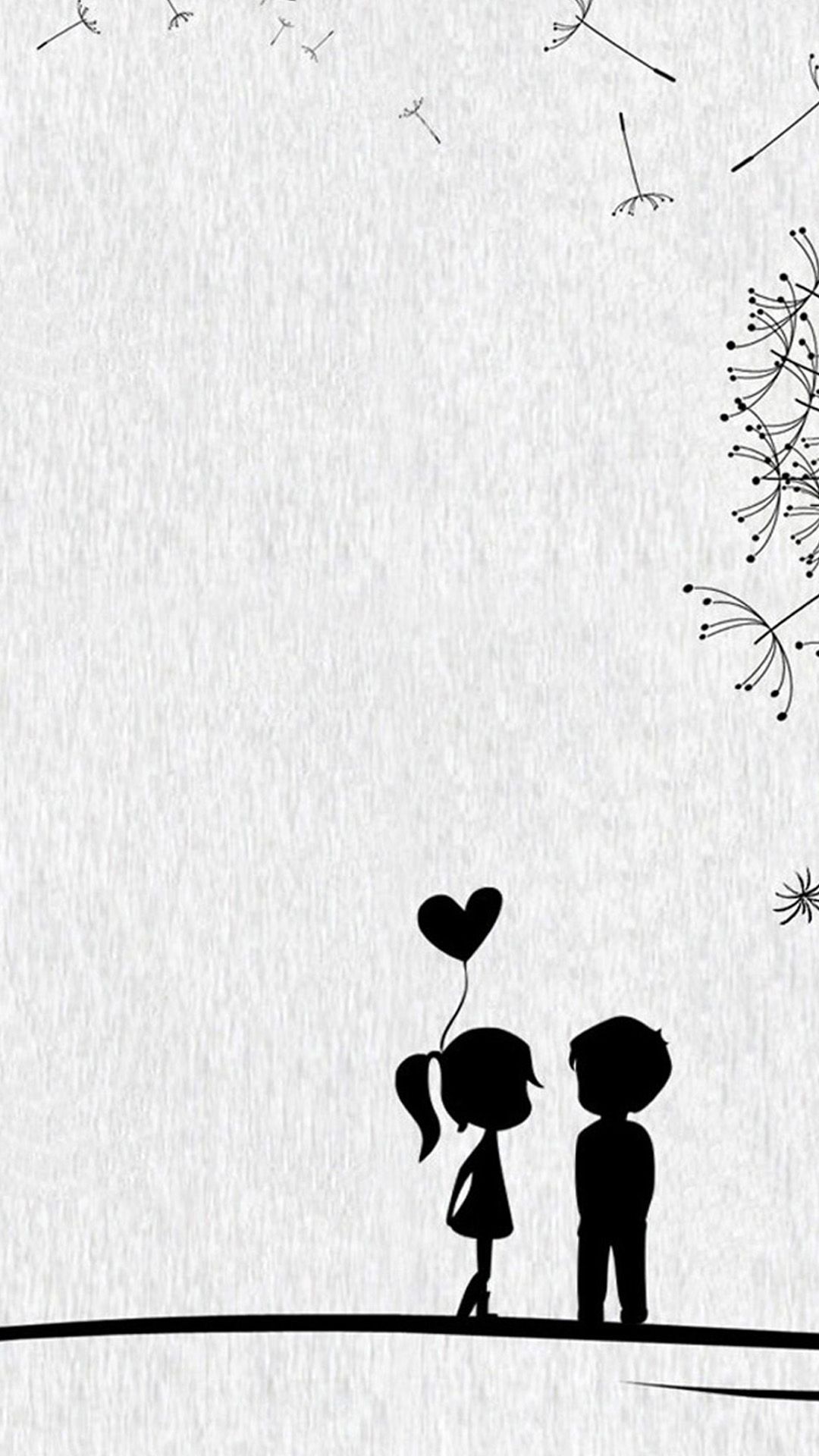 Silhouette coppietta con cuore, 1080x1920 Verticale, iPhone Air