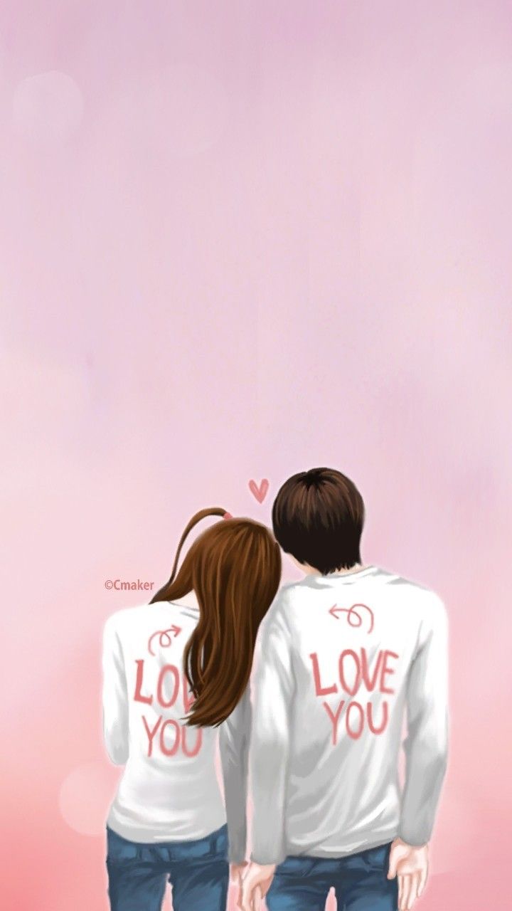 Coppia cartone con felpe Love You, 720x1280 Verticale, iPhone