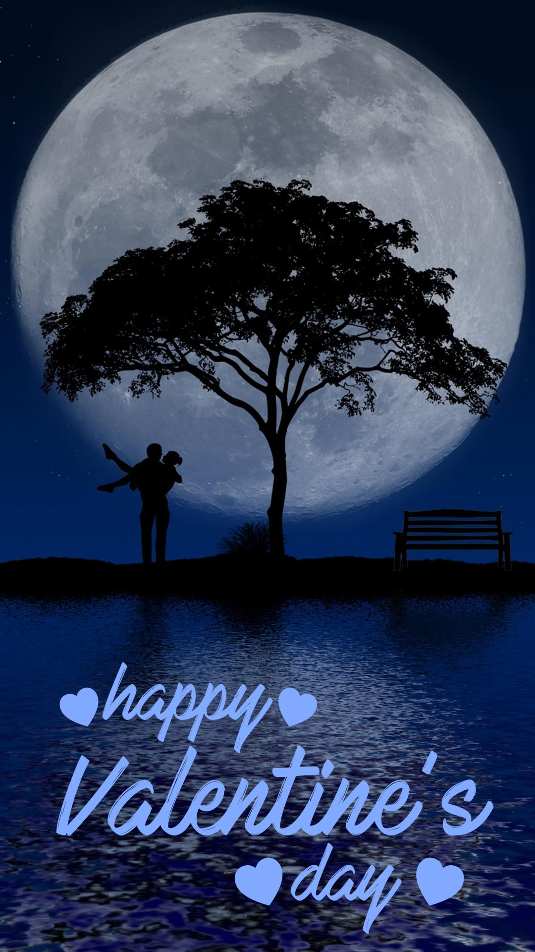 Coppia sotto luna piena, 1080x1920 Full HD Verticale, iPhone Pro