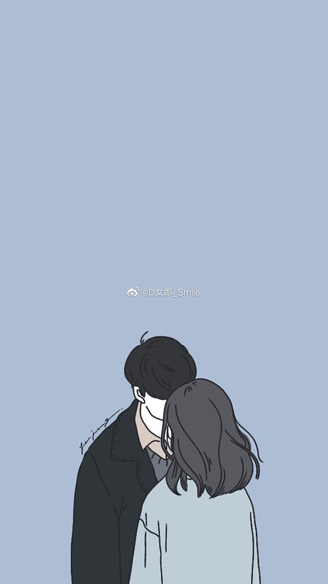 coppia anime che si abbraccia, 1080x1920 Full HD Verticale, Smartphone