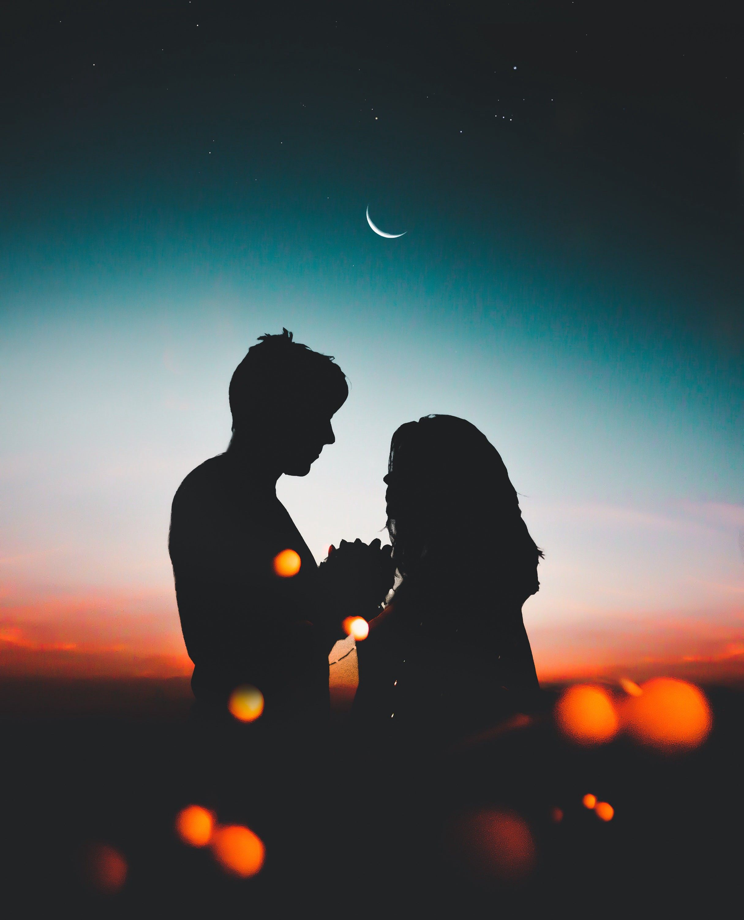 Silhouette coppia al tramonto, 2430x3004 Full HD Verticale, Realme