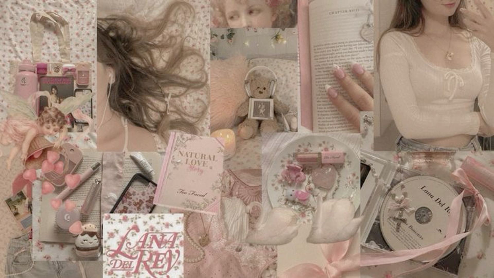 Collage estetico rosa coquette, 1920x1080 Full HD, Desktop