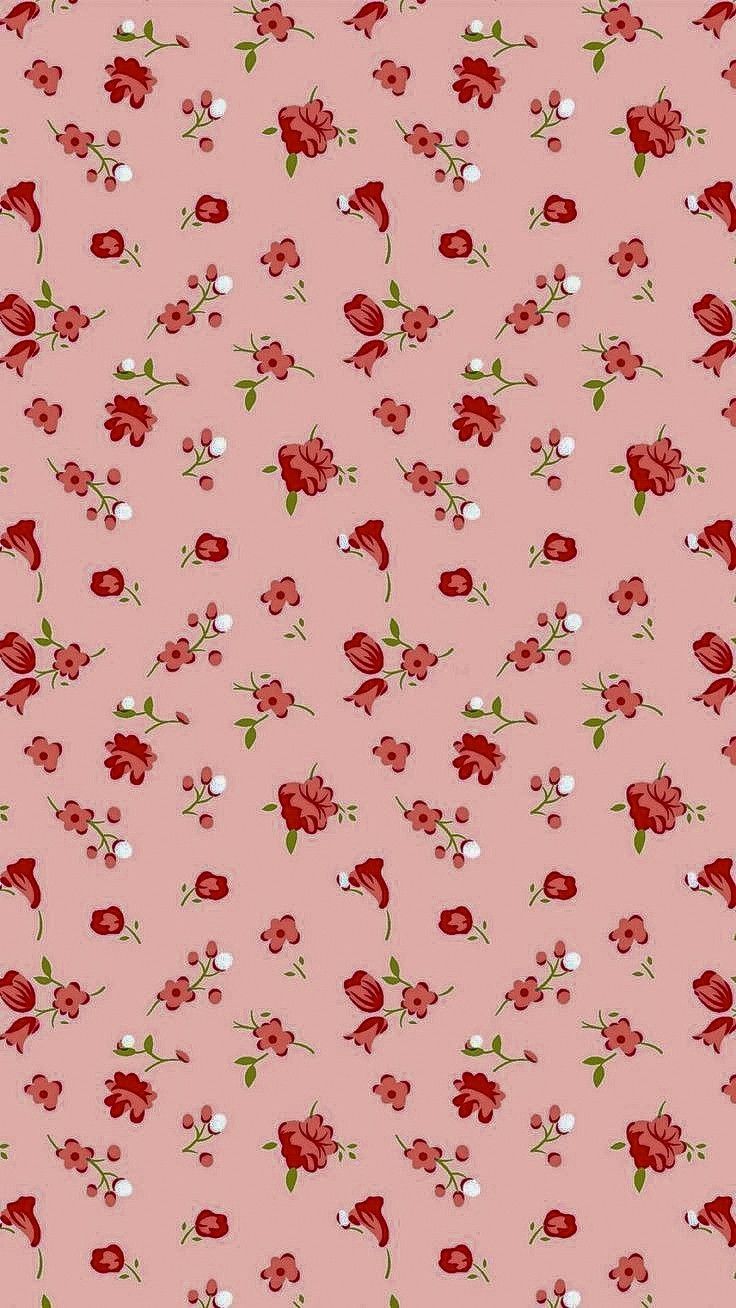 pattern floreale rosa rosso, 736x1308 Verticale, Telefono