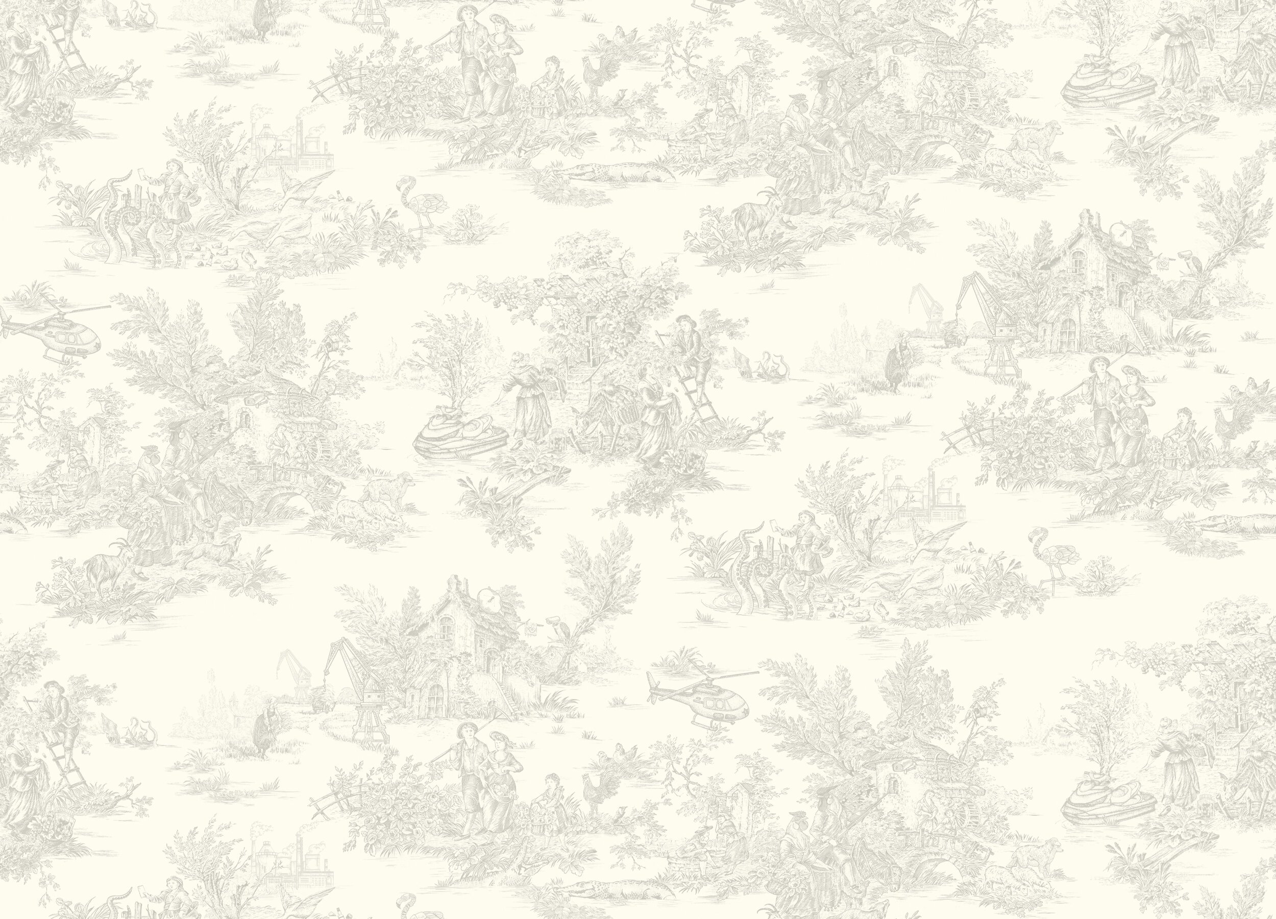 Toile de Jouy pattern grigio chiaro, 2500x1800 alta risoluzione, PC