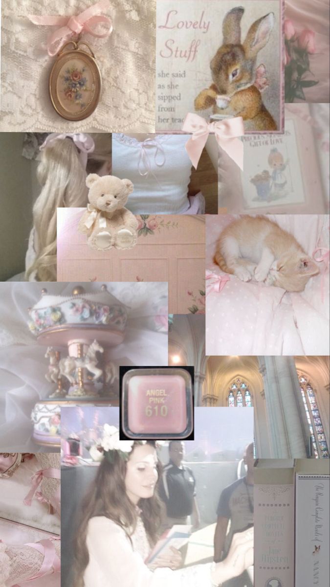 Collage coquette rosa pastello, 675x1200 Verticale, Mobile