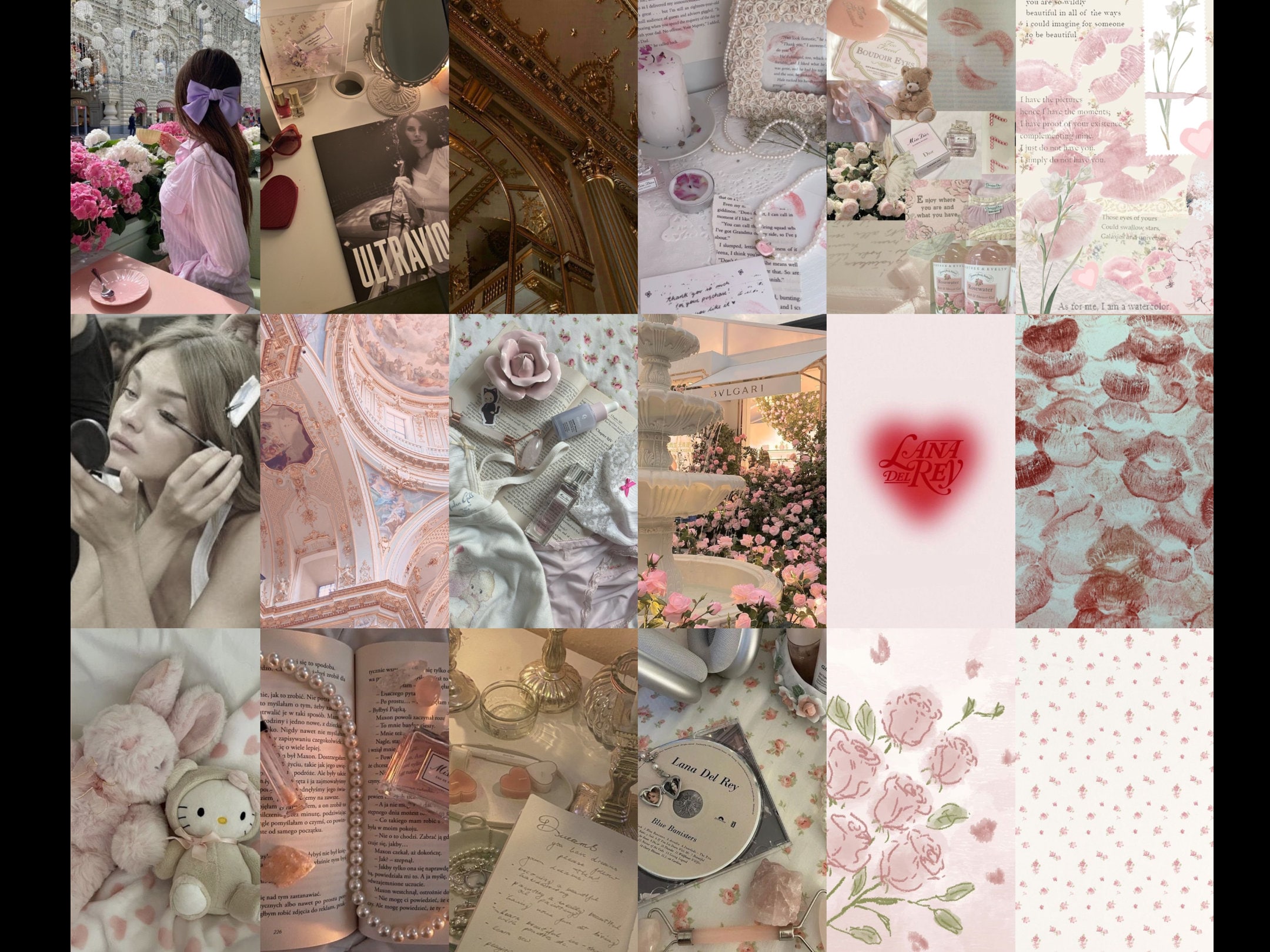 Collage coquette rosa pastello, 2160x1620 2K, Desktop