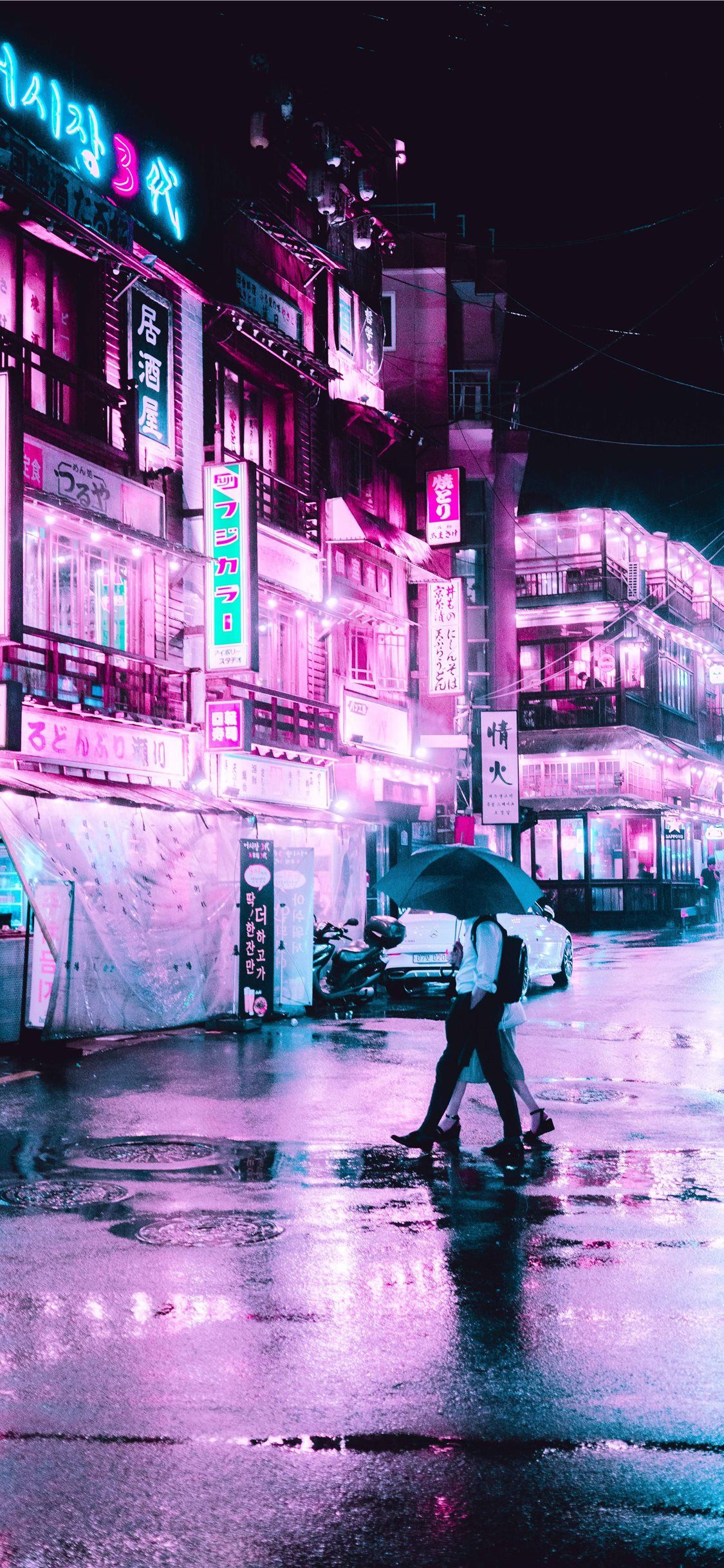 Seul strada notturna neon, 1125x2436 Verticale, iPhone Plus