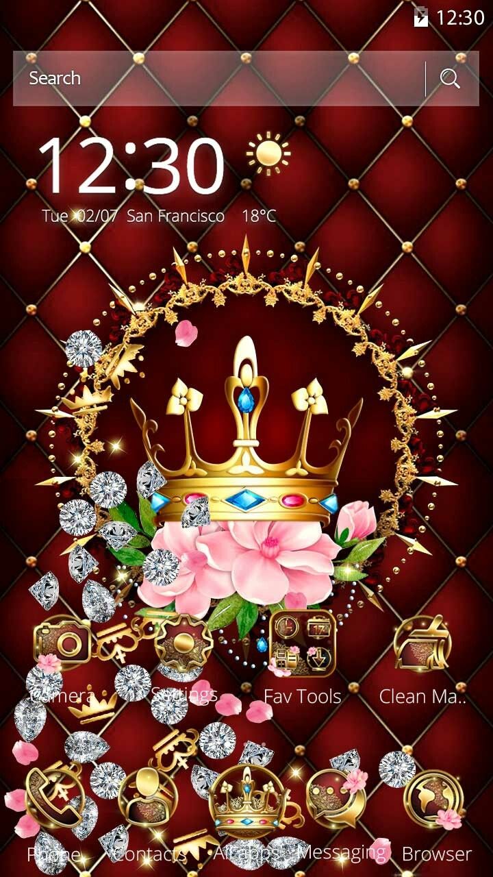 Corona dorata con rose e diamanti, 720x1280 Full HD Verticale, Smartphone