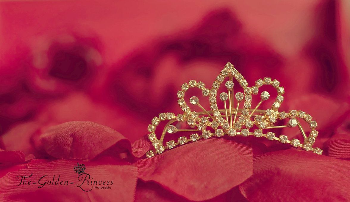 Corona dorata su rose rosse, 1176x680 HD, PC