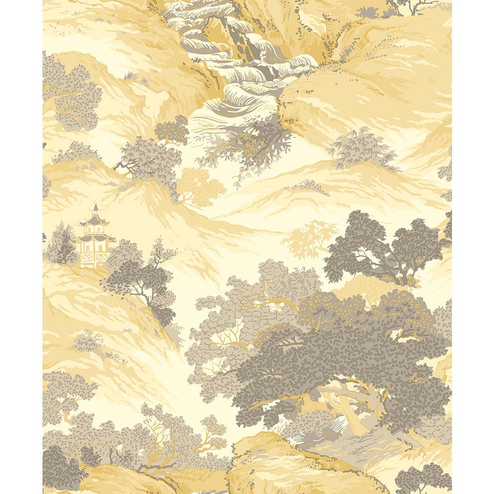 Paesaggio orientale dorato con pagoda, 1000x1000 HD, Laptop