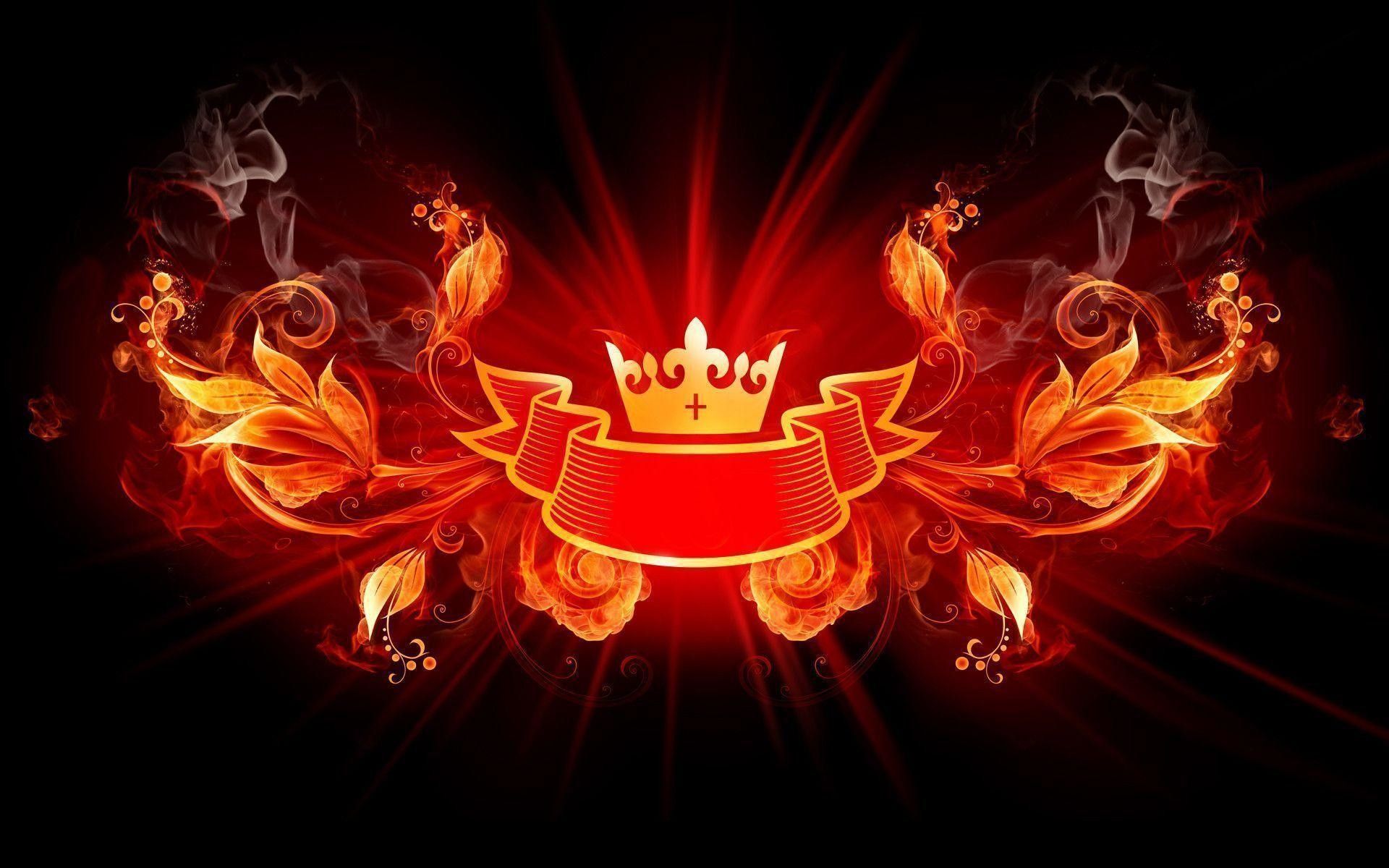 Corona dorata fiamme rosse, 1920x1200 WUXGA, Laptop