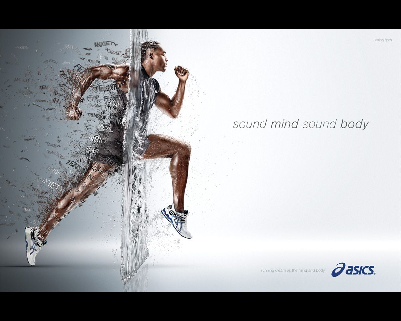 Corridore Asics dissolvenza particelle, 1280x1024 HD, Desktop