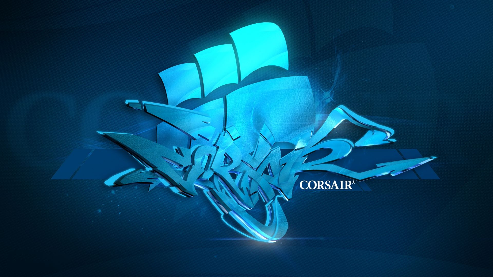 Logo Corsair nave blu, 1920x1080 Full HD 1080p, Desktop