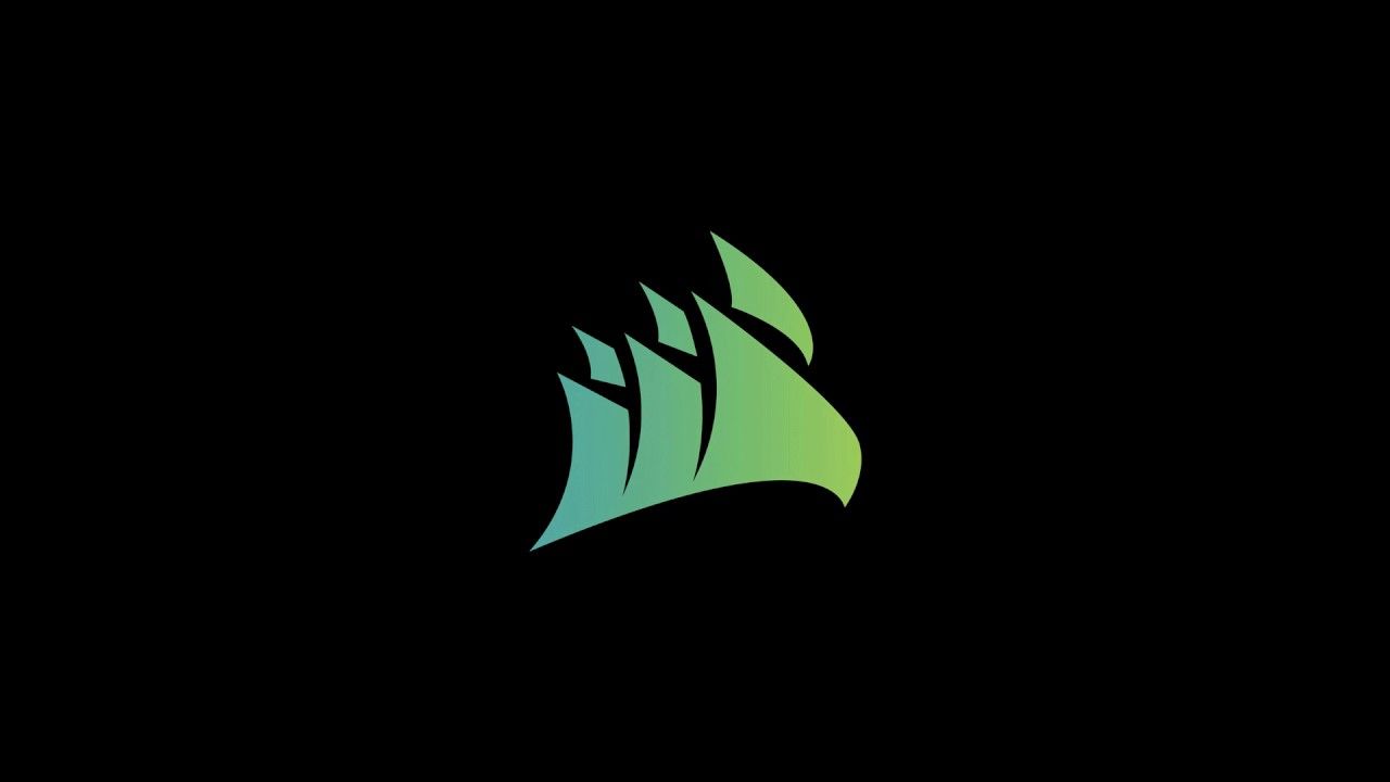 Logo Corsair verde sfondo nero, 1280x720 HD, Desktop