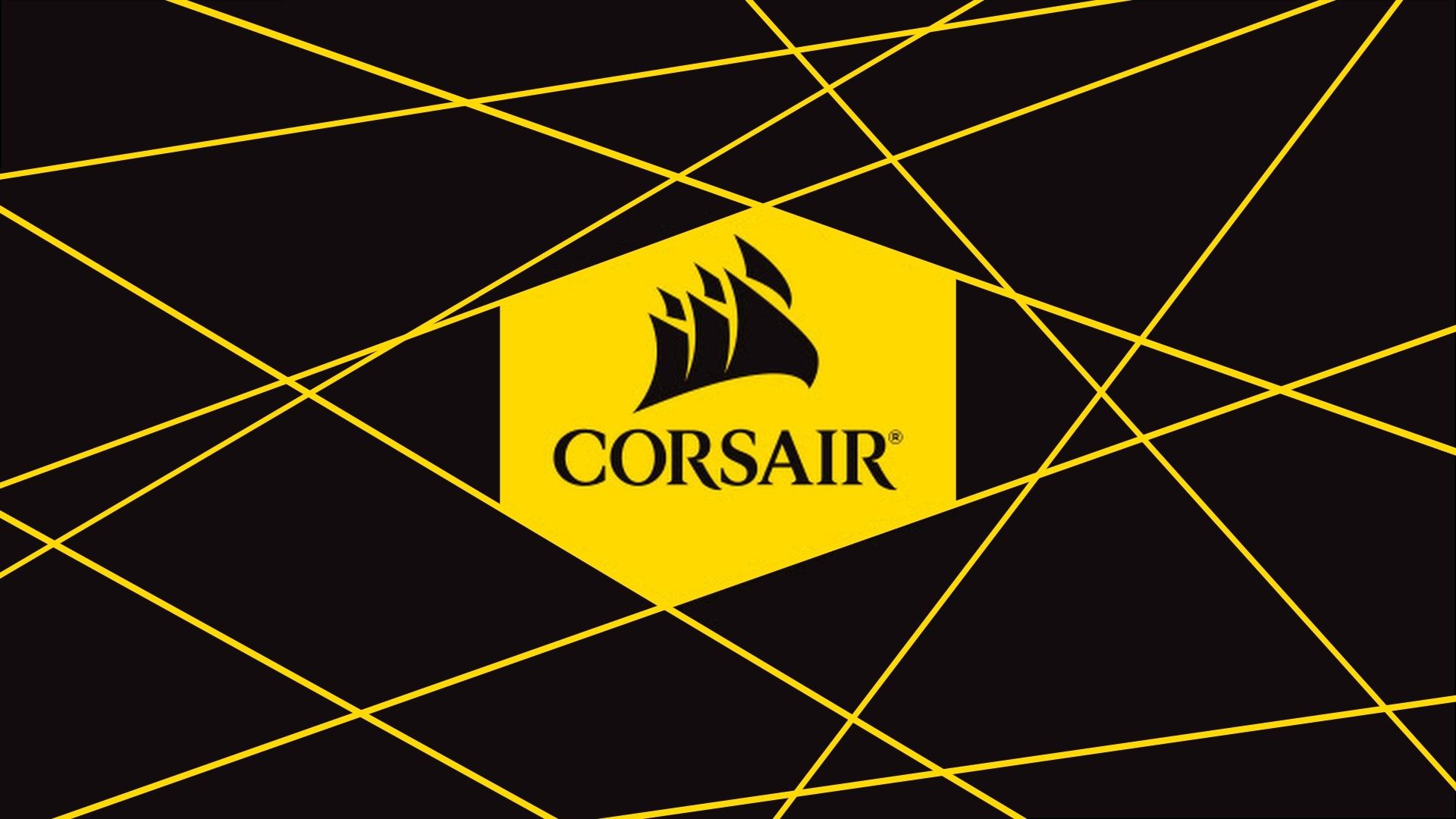 Logo Corsair linee gialle, 1920x1080 Full HD, Monitor Gaming