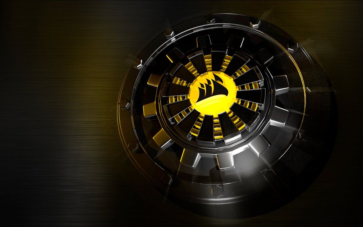Logo Corsair meccanico giallo, 1200x750 HD, PC