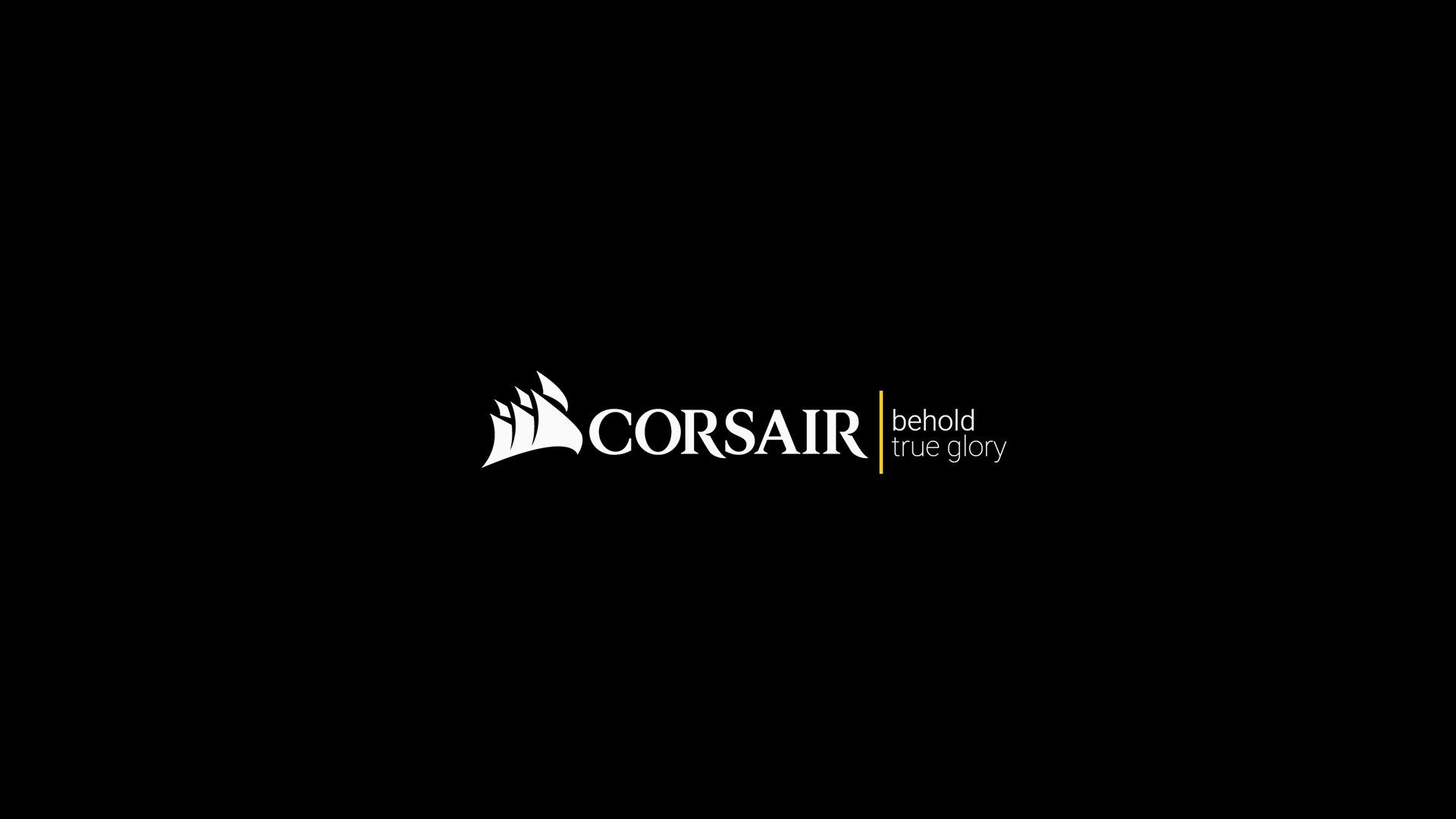 Logo Corsair su muro scuro, 2560x1440 2K, Monitor Gaming