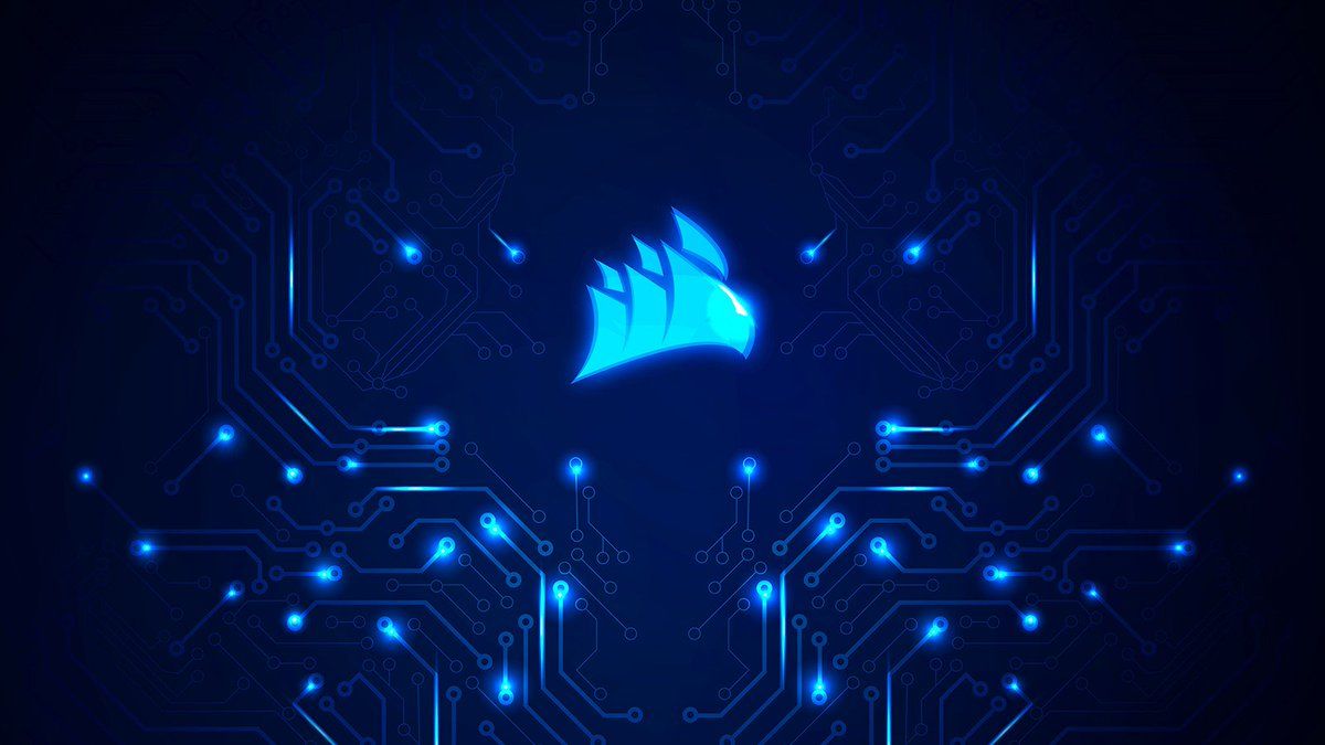 Logo Corsair blu circuiti, 1200x675 HD, PC Desktop