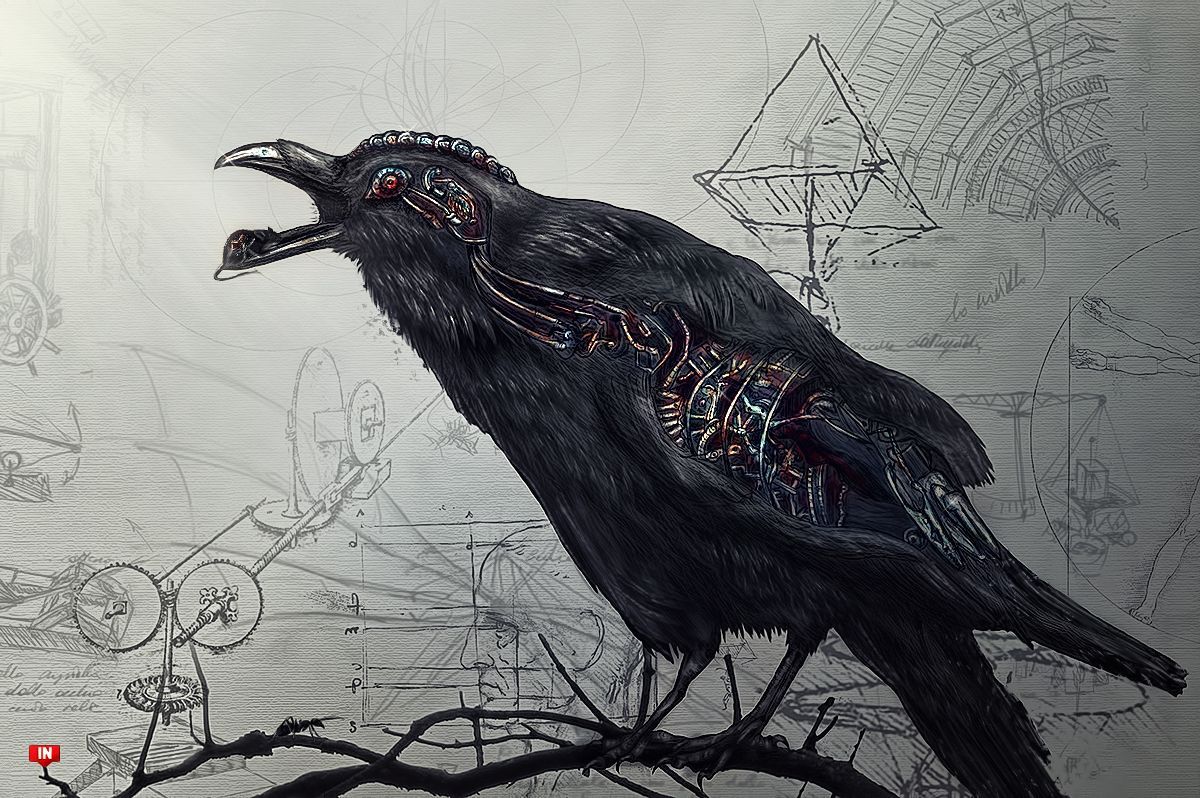 Corvo meccanico stile Da Vinci, 1200x798 HD, Desktop